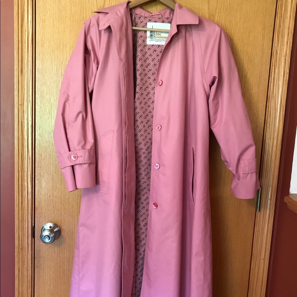 London Fog vintage pink trench Sz 6P